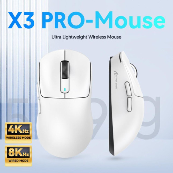 ATTACK SHARK X3 Pro (White) Souris ATTACK SHARK, Ultra Pc Gamer Maroc
