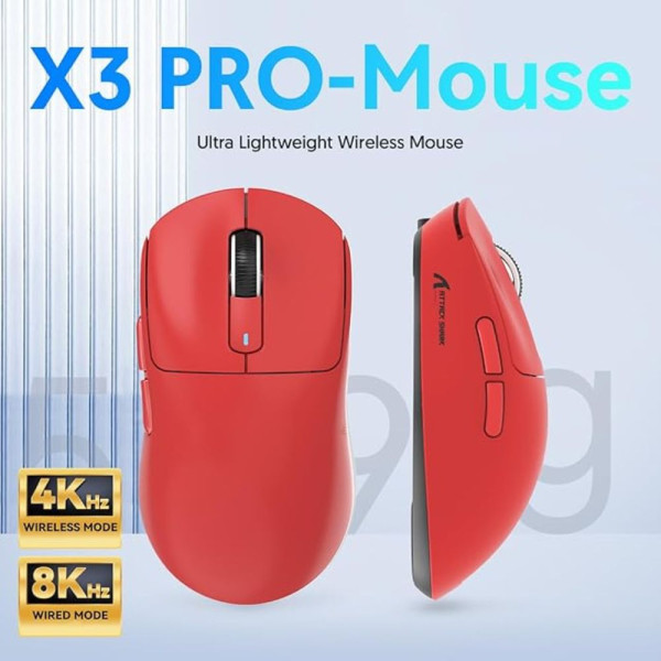 ATTACK SHARK X3 Pro (Red) Souris ATTACK SHARK, Ultra Pc Gamer Maroc