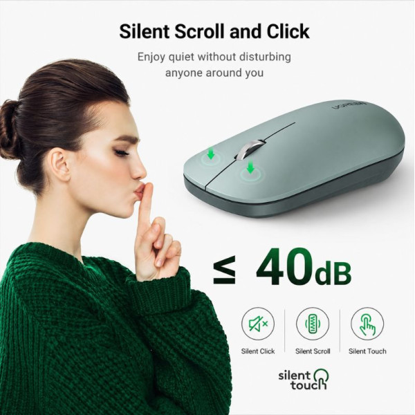 Ugreen Souris sans fil 2,4Ghz/10M Vert (90374) Souris UGREEN, Ultra Pc Gamer Maroc