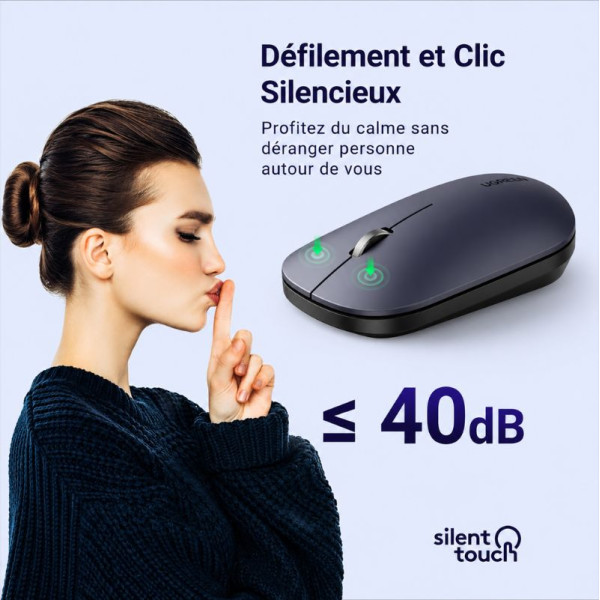 Ugreen Souris sans fil 2,4Ghz/10M Noir (90372) Souris UGREEN, Ultra Pc Gamer Maroc