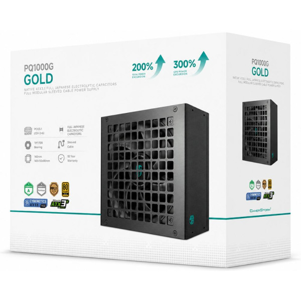 Deepcool Gamer STORM PQ1000G 80 Plus Gold 1000W Black Plus de 900 W GamerStorm by DeepCool, Ultra Pc Gamer Maroc