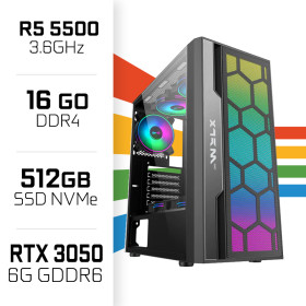 PC Gamer UltraPC Ryzen 5 5500 /16GB/512GB SSD/RTX3050 6GB AMD Ryzen 5 UltraPC, Ultra Pc Gamer Maroc