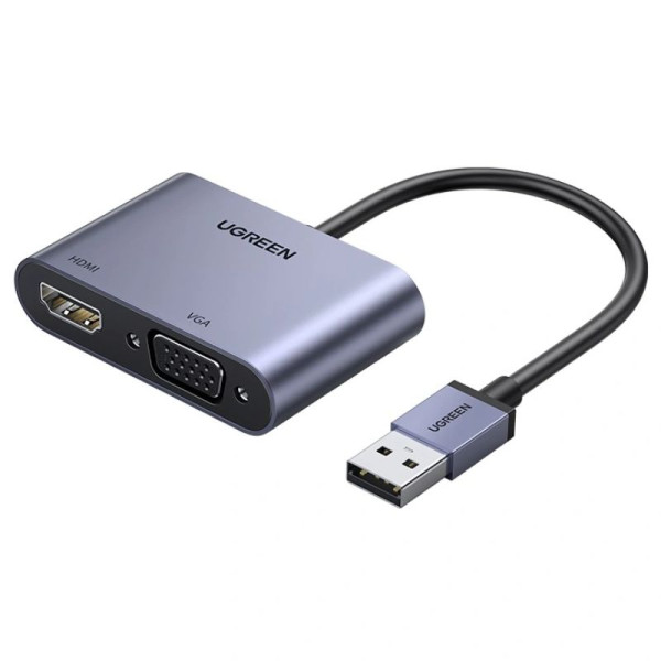 Ugreen Convertisseur USB-A 3.0 Mâle vers HDMI / VGA Connectique PC UGREEN, Ultra Pc Gamer Maroc