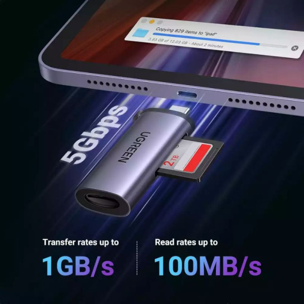 Ugreen Lecteur carte mémoire USB-C 3.1 TF/SD Connectique PC UGREEN, Ultra Pc Gamer Maroc
