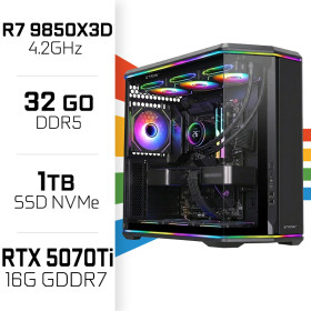 PC Gamer UltraPC Ryzen 7 9850X3D/1TB SSD/32GB DDR5/RTX5070Ti 16GB AMD Ryzen 7 UltraPC, Ultra Pc Gamer Maroc