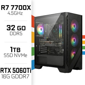 PC Gamer UltraPC Ryzen 7 7700X/1TB SSD/32GB DDR5/RTX5060Ti 16G AMD Ryzen 7 UltraPC, Ultra Pc Gamer Maroc