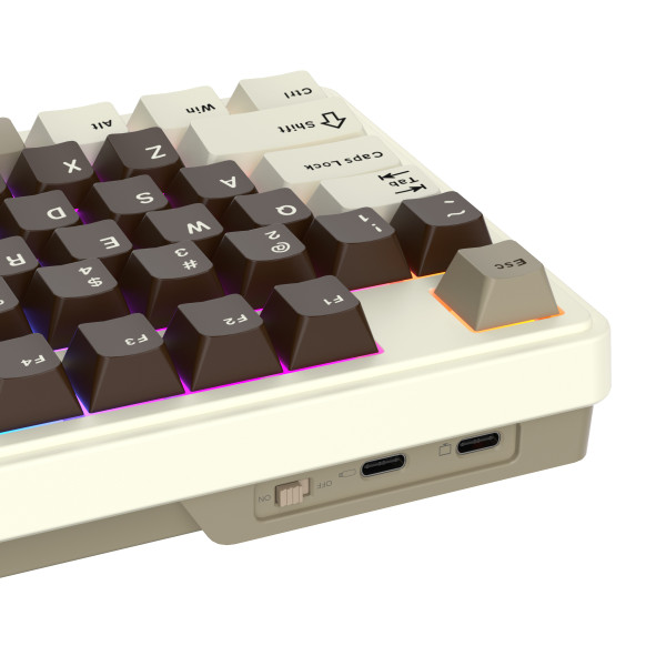 Royal Kludge RK N99 Mocha Grey - Cream Switch (US Qwerty) Claviers Royal Kludge, Ultra Pc Gamer Maroc