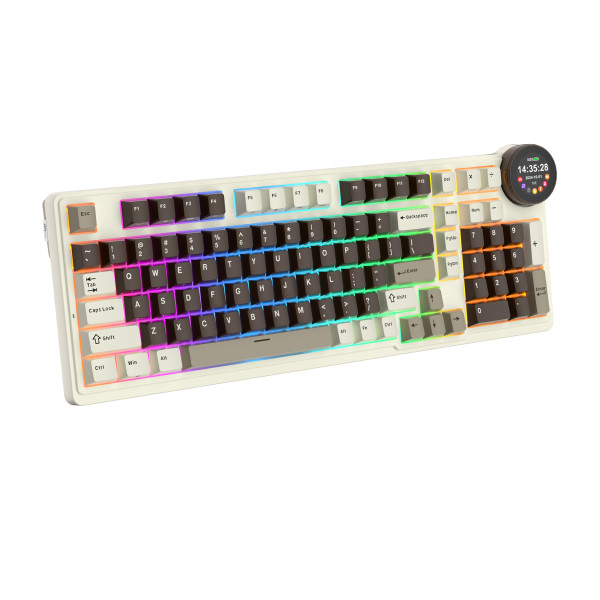 Royal Kludge RK N99 Mocha Grey - Cream Switch (US Qwerty) Claviers Royal Kludge, Ultra Pc Gamer Maroc