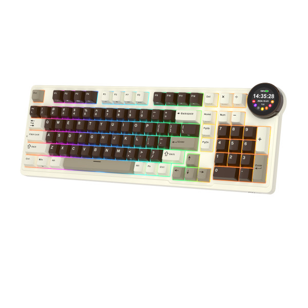 Royal Kludge RK N99 Mocha Grey - Violet Switch (US Qwerty) Claviers Royal Kludge, Ultra Pc Gamer Maroc