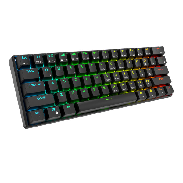 Royal Kludge RK61 Black - Red Switch (US Qwerty) Claviers Royal Kludge, Ultra Pc Gamer Maroc