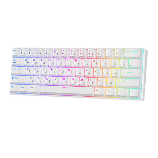 Royal Kludge RK61 White - Blue Switch (US Qwerty) Claviers Royal Kludge, Ultra Pc Gamer Maroc