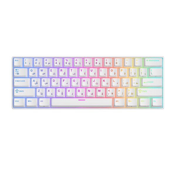 Royal Kludge RK61 White - Blue Switch (US Qwerty) Claviers Royal Kludge, Ultra Pc Gamer Maroc