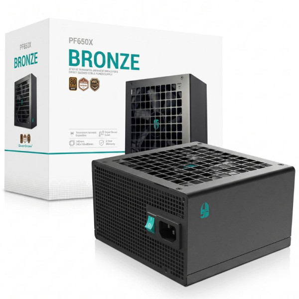 DeepCool PF650X 80PLUS BRONZE 650W Black Entre 600 W et 699 W GamerStorm by DeepCool, Ultra Pc Gamer Maroc
