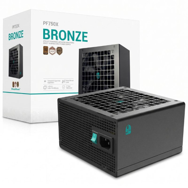 DeepCool PF750X 80PLUS BRONZE 750W Black Entre 700 W et 799 W GamerStorm by DeepCool, Ultra Pc Gamer Maroc