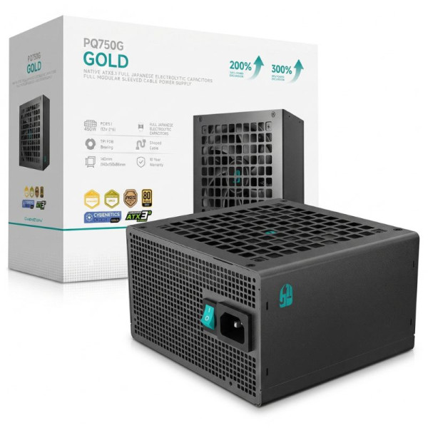 DeepCool PQ750G 80PLUS GOLD 750W Black Entre 700 W et 799 W GamerStorm by DeepCool, Ultra Pc Gamer Maroc
