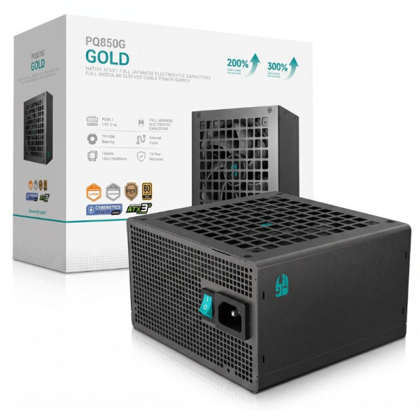 DeepCool PQ850G 80 PLUS GOLD 850W Black Entre 800 W et 899 W GamerStorm by DeepCool, Ultra Pc Gamer Maroc