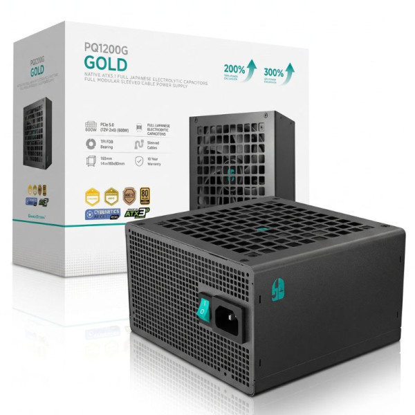 DeepCool PQ1200G 80PLUS GOLD 1200W Black Plus de 900 W GamerStorm by DeepCool, Ultra Pc Gamer Maroc