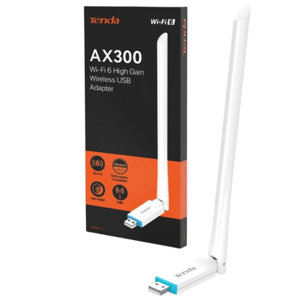 Tenda Clé WiFi AX300 U2 USB Wi-Fi 6 Avec Antenne Points d'accès WiFi Tenda, Ultra Pc Gamer Maroc