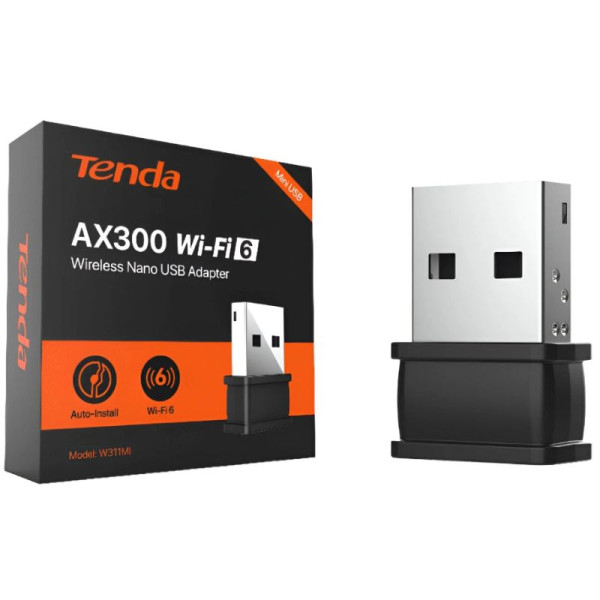 Tenda Clé Wifi AX300 W311MI Nano USB Wi-Fi 6 Points d'accès WiFi Tenda, Ultra Pc Gamer Maroc