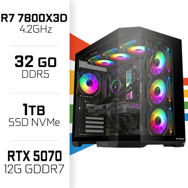 PC Gamer UltraPC Ryzen 7 7800X3D/1TB SSD/32GB DDR5/RTX5070 AMD Ryzen 7 UltraPC, Ultra Pc Gamer Maroc