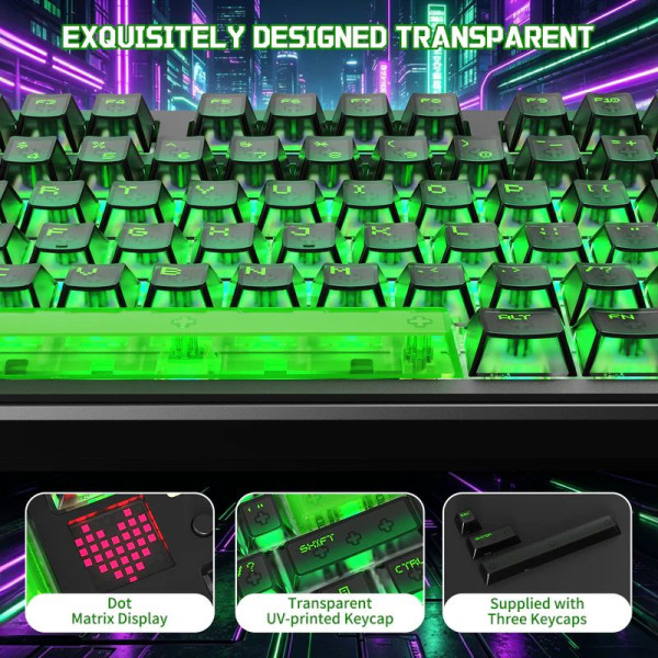 ATTACK SHARK X87 Ultra Shark Switches (Shadow Jade) Claviers ATTACK SHARK, Ultra Pc Gamer Maroc