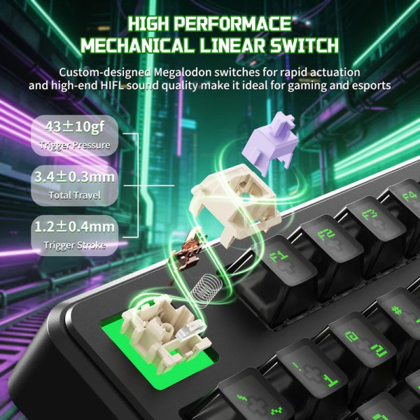 ATTACK SHARK X87 Ultra Shark Switches (Shadow Jade) Claviers ATTACK SHARK, Ultra Pc Gamer Maroc