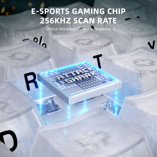 ATTACK SHARK R68 HE Rapid Trigger Keyboard Magnetic Switch (Ice Ninja) Claviers ATTACK SHARK, Ultra Pc Gamer Maroc