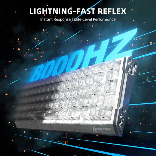 ATTACK SHARK R68 HE Rapid Trigger Keyboard Magnetic Switch (Ice Ninja) Claviers ATTACK SHARK, Ultra Pc Gamer Maroc