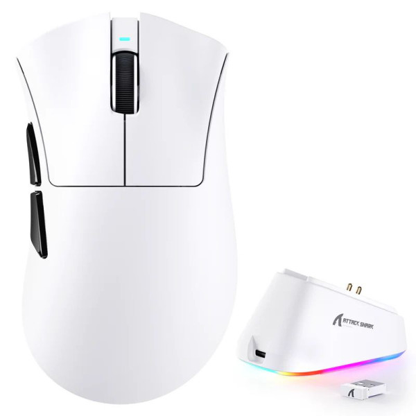 Attack shark V3 Pro (White) Souris ATTACK SHARK, Ultra Pc Gamer Maroc