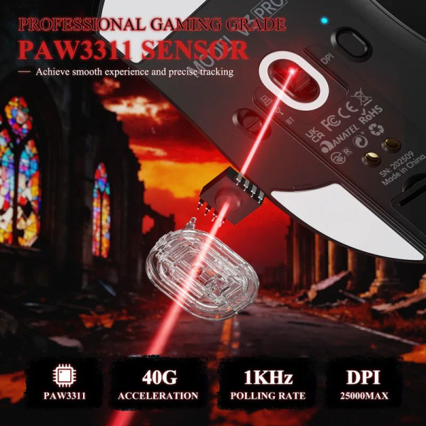 Attack shark V3 Pro (White) Souris ATTACK SHARK, Ultra Pc Gamer Maroc