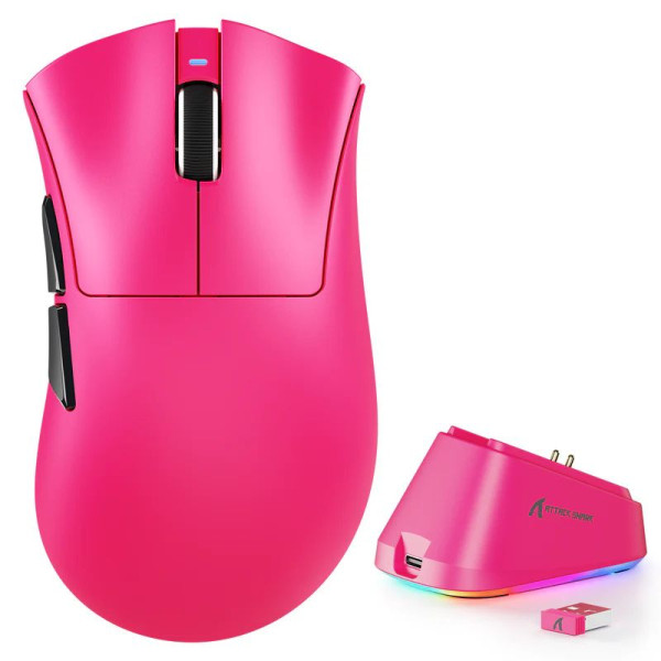 Attack shark V3 Pro (Berry red) Souris ATTACK SHARK, Ultra Pc Gamer Maroc
