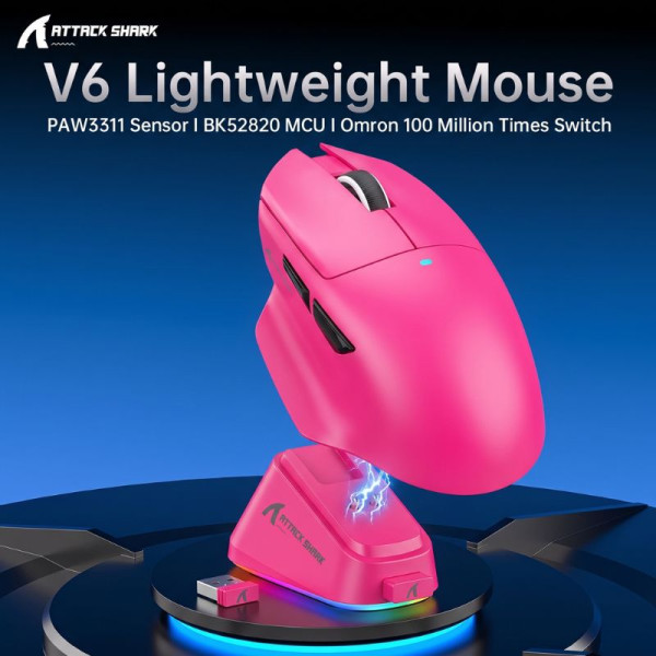 Attack shark V6 (Berry red) Souris ATTACK SHARK, Ultra Pc Gamer Maroc
