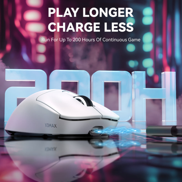 ATTACK SHARK X3 Max (White) Souris ATTACK SHARK, Ultra Pc Gamer Maroc