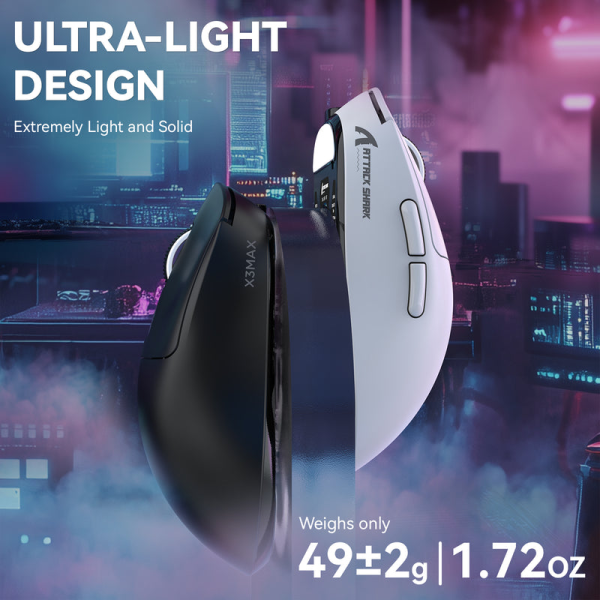 ATTACK SHARK X3 Max (Black) Souris ATTACK SHARK, Ultra Pc Gamer Maroc