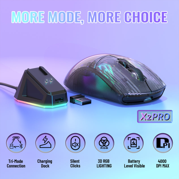 ATTACK SHARK X2 Pro (Black) Souris ATTACK SHARK, Ultra Pc Gamer Maroc