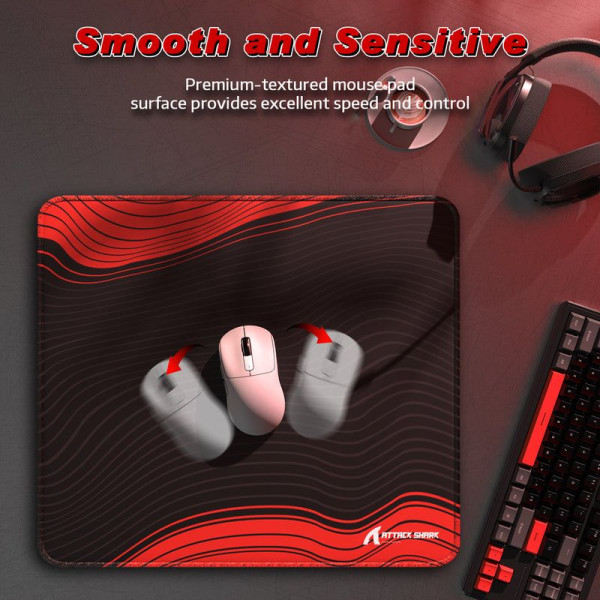 ATTACK SHARK CM02 Gaming Mouse Pad ( Black&Red) Tapis de souris ATTACK SHARK, Ultra Pc Gamer Maroc