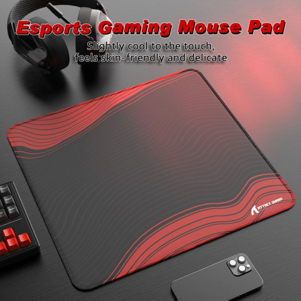 ATTACK SHARK CM02 Gaming Mouse Pad ( Black&Red) Tapis de souris ATTACK SHARK, Ultra Pc Gamer Maroc