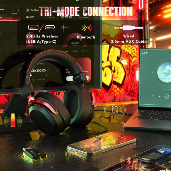 ATTACK SHARK L30 PRO Headset (Black&Red) Casques ATTACK SHARK, Ultra Pc Gamer Maroc