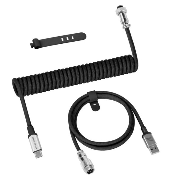ATTACK SHARK C01 Pro Câble spiralé USB C (BLACK) Accessoires ATTACK SHARK, Ultra Pc Gamer Maroc