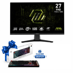 Bundle MSI MAG 272F X24 27" Rapid IPS 240Hz + MSI Forge GK110 Gratuit Moniteurs Gamer MSI, Ultra Pc Gamer Maroc