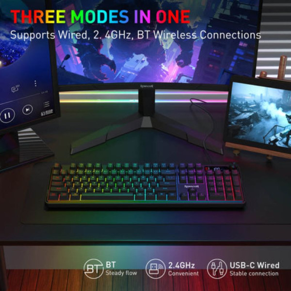 Redragon K526 PRO RGB Black Claviers Redragon, Ultra Pc Gamer Maroc