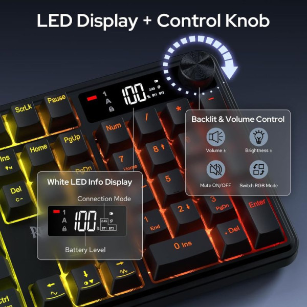 Redragon K526 PRO RGB Black Claviers Redragon, Ultra Pc Gamer Maroc