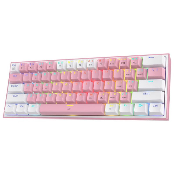 Redragon K617 Fizz 60% RGB Red Switches (White/Pink) Claviers Redragon, Ultra Pc Gamer Maroc