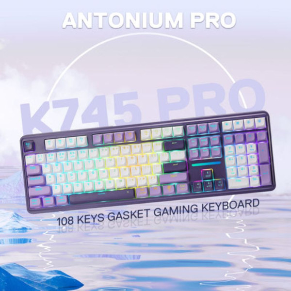 Redragon ANTONIUM K745 PRO Tri-Mode Mechanical Keyboard (Purple) Claviers Redragon, Ultra Pc Gamer Maroc