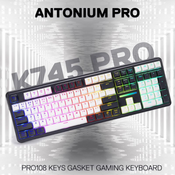Redragon ANTONIUM K745 PRO Tri-Mode Mechanical Keyboard ( Blue) Claviers Redragon, Ultra Pc Gamer Maroc