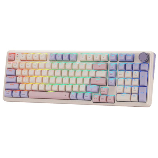 Redragon K768 Tri-mode Wireless Gasket RGB Gaming Keyboard (Lilac Land) Claviers Redragon, Ultra Pc Gamer Maroc