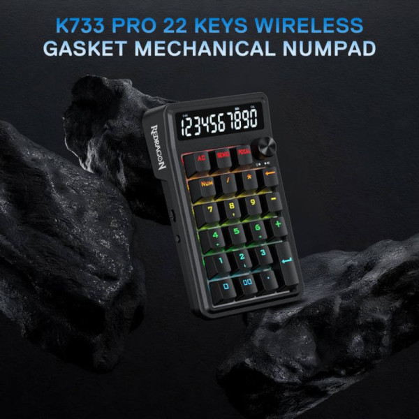 Redragon COVE K733 Tri-mode Mechanical Calculator Keyboard Claviers Redragon, Ultra Pc Gamer Maroc