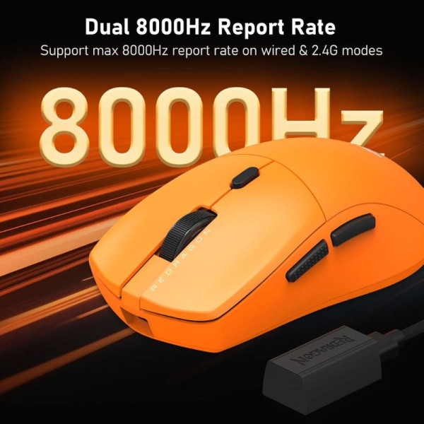 Redragon M919 Tri-mode 8k Gaming Mouse (Orange) Souris Redragon, Ultra Pc Gamer Maroc