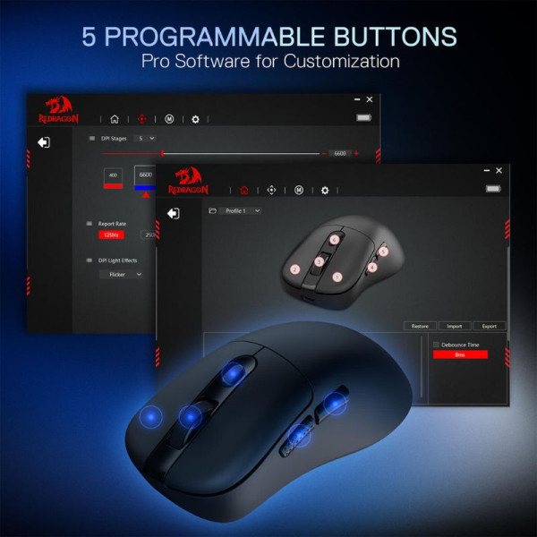 Redragon M998 STD Tri-mode Gaming Mouse Souris Redragon, Ultra Pc Gamer Maroc