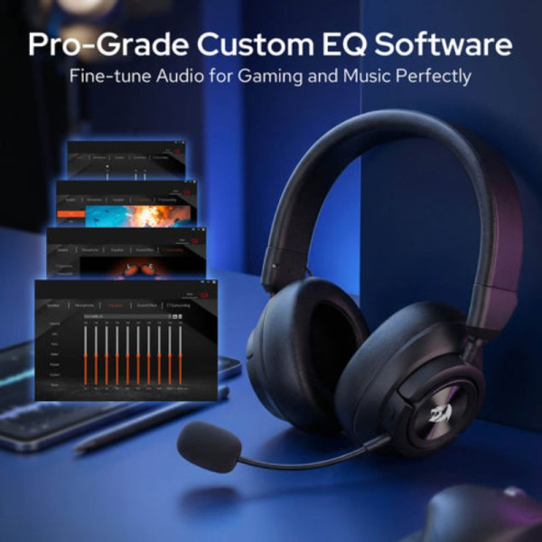 Redragon H889 Wireless Gaming Headset 4-in-1 (BLACK) Casques Redragon, Ultra Pc Gamer Maroc